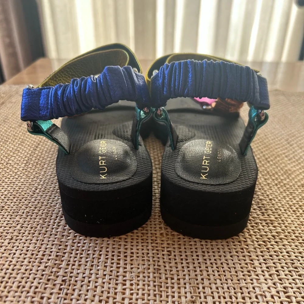 Kurt Geiger London Orion Slingback Metallic Rainbow Platform Sandal. 36.5) 5.5-6 - Picture 8 of 11